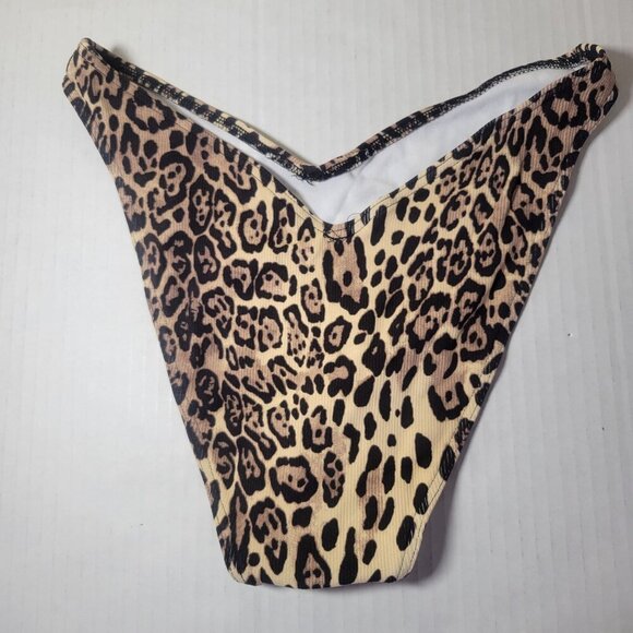 ASOS Design Leopard Print Swimwear Beachwear High Cut Bikini Bottoms Size US 8 - Picture 2 of 5